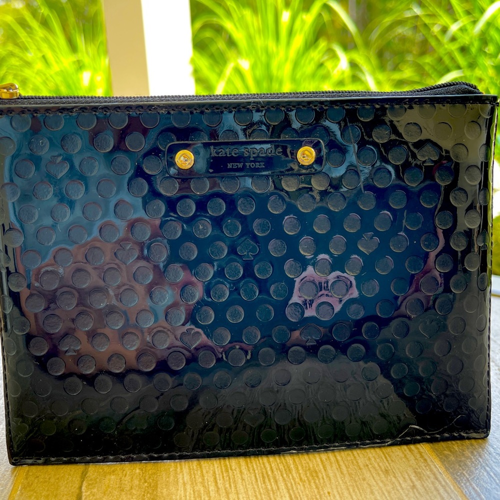Coach black patent pouch